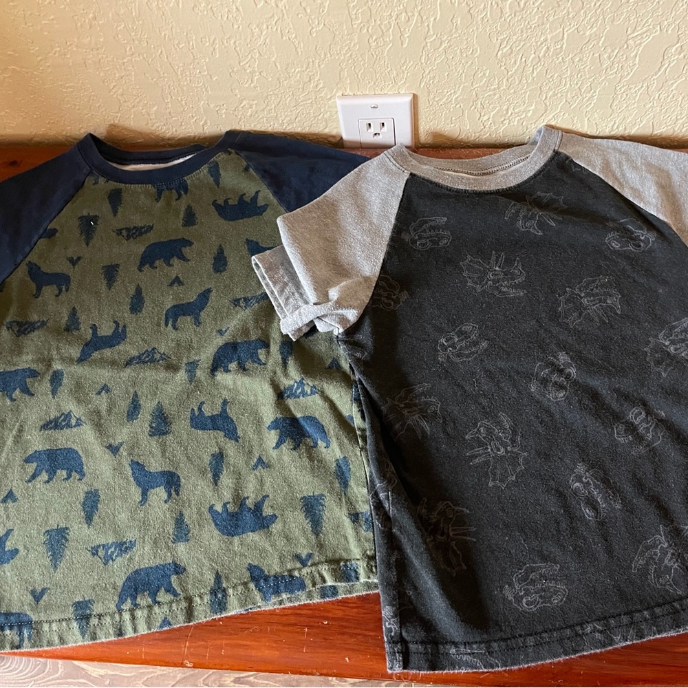 Garanimals Boys Size 5T Short Sleeve T-Shirts Dinosaur and Wilderness